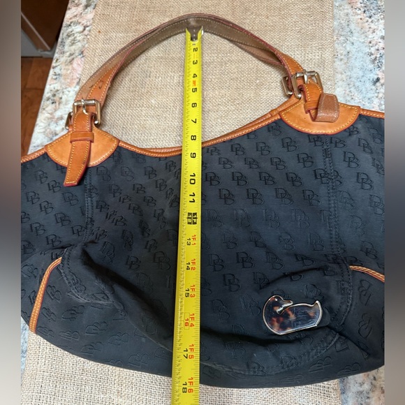 Dooney & Bourke Black Valerie Nylon Designer Tote Handbag Purse Leather Trim. - Picture 9 of 14